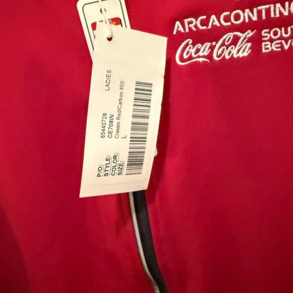 New Core 365 ladies Coca Cola red zip up jacket size Large great for all weather - Picture 4 of 8